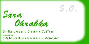 sara ohrabka business card